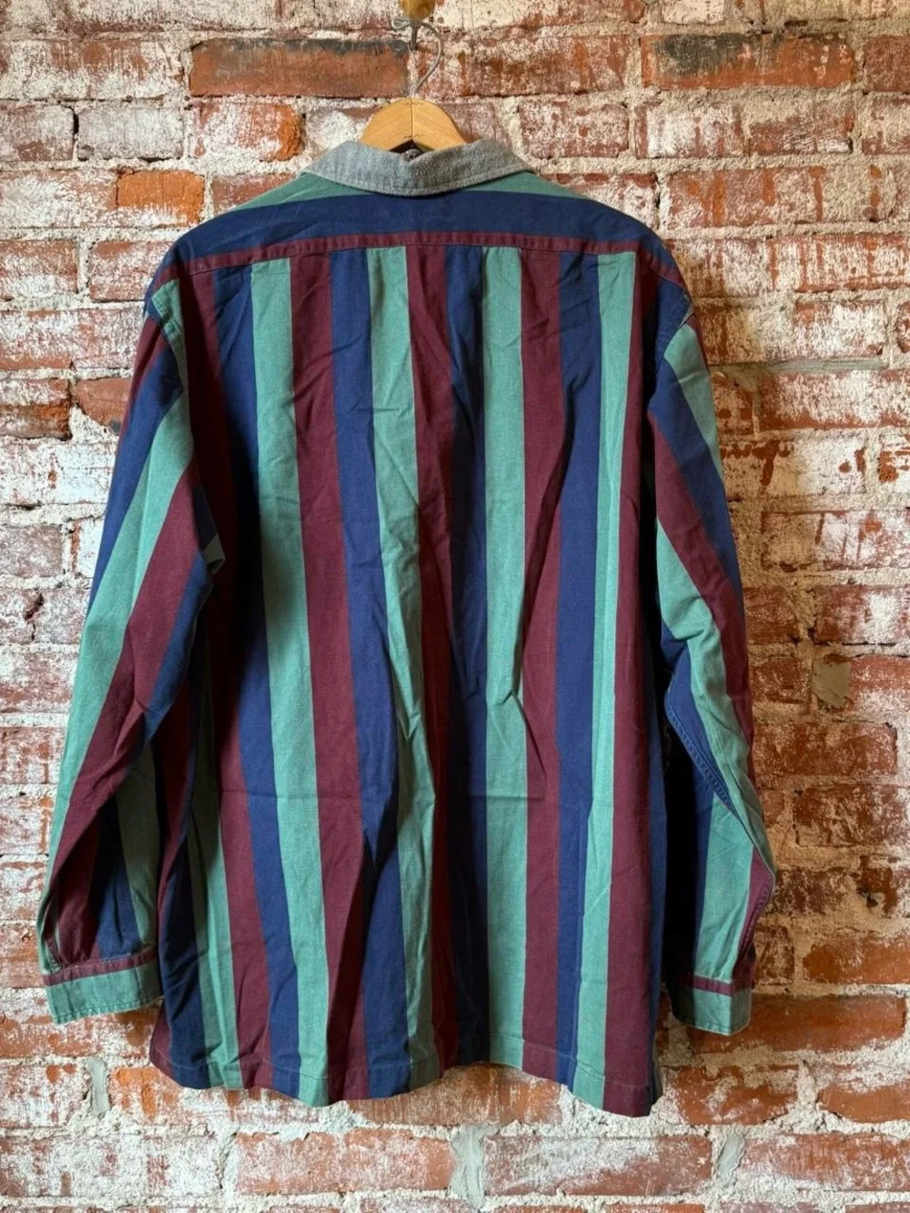 Striped Rugby Style Ralph Lauren Big Shield Pullover Long Sleeve Button Xxl.